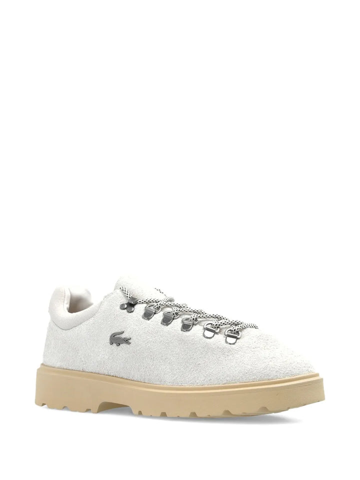 Lacoste Baseshot Suede Low-Top — White — Size US M 3.5 - US W 5 — Side View