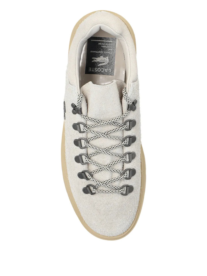 Lacoste Baseshot Suede Low-Top — White — Size US M 3.5 - US W 5 — Back View