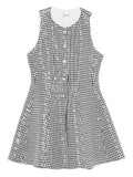 Sandro Sequin Embellished Houndstooth Dress — Black/ White — Size XS — Front View