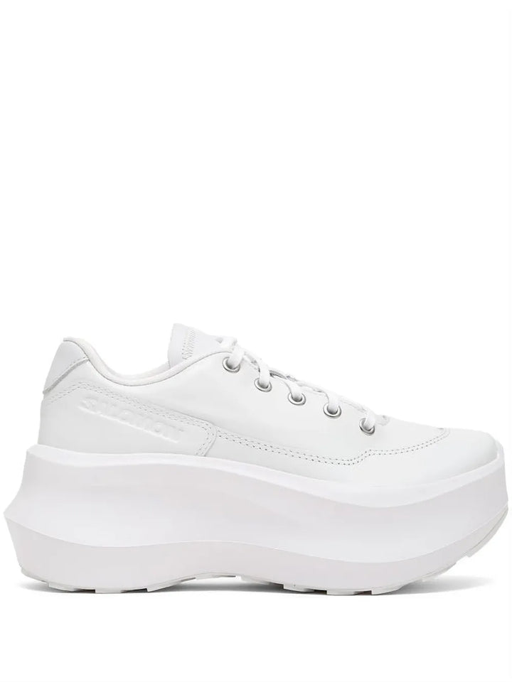 Comme Des Gar ns Salomon Leather Platform — White — Size US M 3.5 - US W 5 — Front View