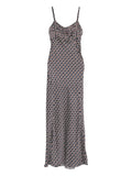Sandro Printed Lace Up Maxi Dress — Blue — Size XS — Front View