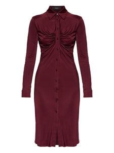 Versace Gathered Detail Mini Dress — Red — Size XXL — Front View