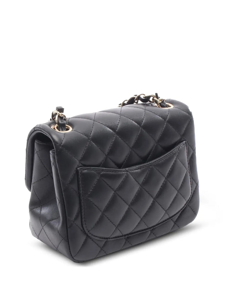 Chanel Pre Owned 2021 2025 Mini Lambskin Square Single Flap Shoulder Bag — Same as shown — Size One Size — Back View
