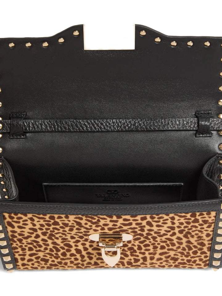 Valentino Garavani Small Rockstud Animal Print Shoulder Bag — Same as shown — Size One Size — Top View