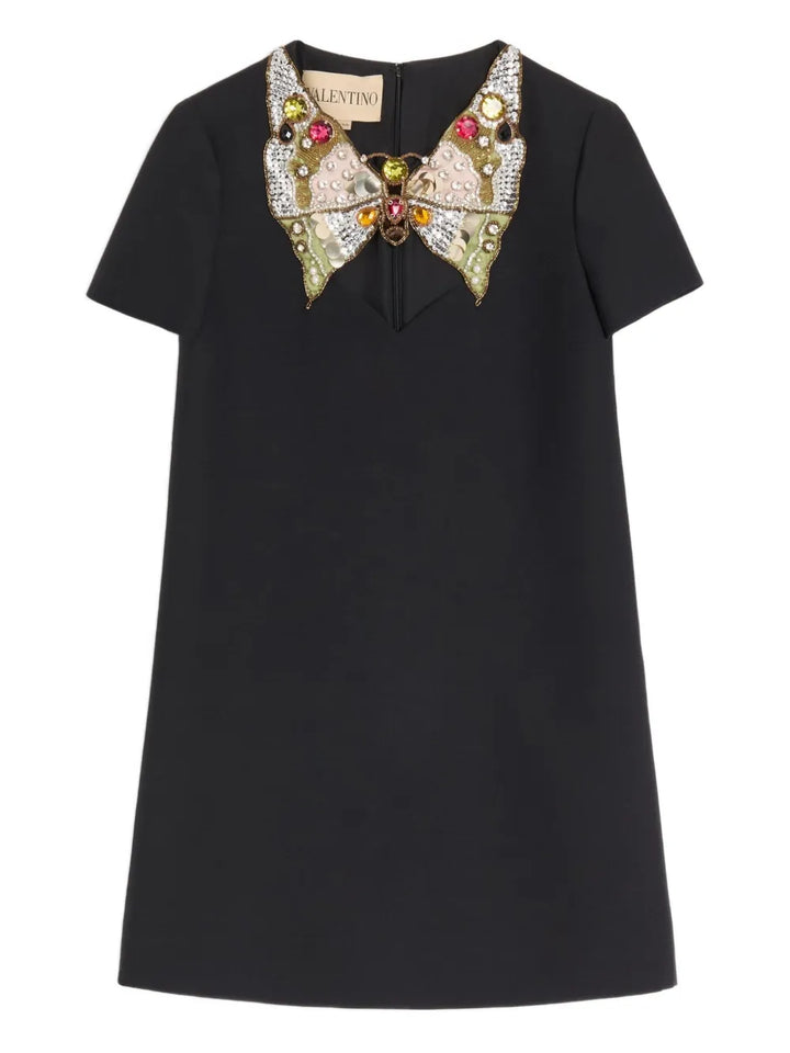 Valentino Garavani Mini Butterfly Detail Dress — Black — Size XS — Front View