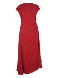 Staud Zaya Draped Maxi Dress — Red — Size S — Front View