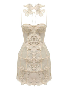 Zimmermann Rebellion Filigree Mini Dress — Cream — Size XL — Front View