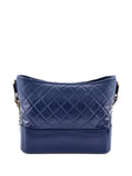 Chanel Pre Owned Gabrielle Quilted Goatskin And Patent Medium Hobo Bag — Same as shown — Size One Size — Side View
