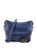 Chanel Pre Owned Gabrielle Quilted Goatskin And Patent Medium Hobo Bag — Same as shown — Size One Size — Detail View