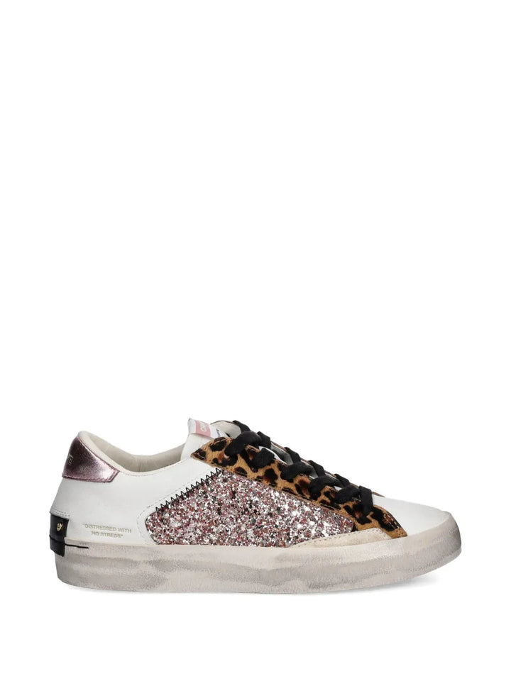 Crime London Glitter-Embellishment Leopard-Print — Black — Size US M 3.5 - US W 5 — Front View