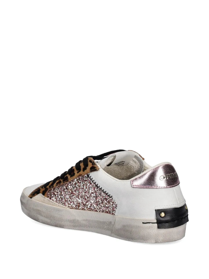 Crime London Glitter-Embellishment Leopard-Print — Black — Size US M 3.5 - US W 5 — Back View