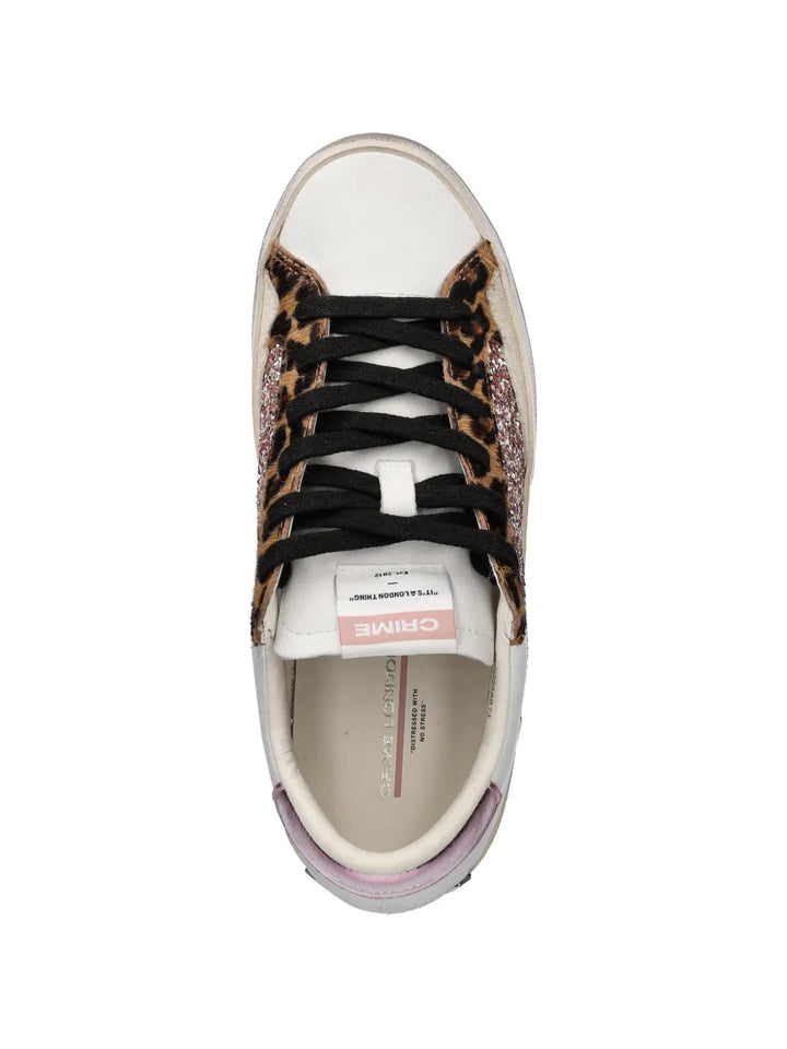 Crime London Glitter-Embellishment Leopard-Print — Black — Size US M 3.5 - US W 5 — Top View