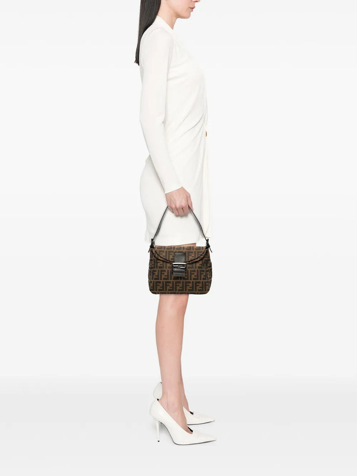 Fendi Pre Owned 20Th Century Zucca Canvas Double Flap Mamma Shoulder Bag — Same as shown — Size One Size — Side View