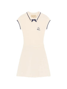 Valentino Garavani Bow Knitted Mini Dress — White — Size XS — Front View