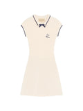 Valentino Garavani Bow Knitted Mini Dress — White — Size XS — Front View