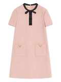 Valentino Garavani Bow Detail Mini Dress — Pink — Size XS — Front View