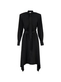 Stella Mccartney Tie Neck Midi Dress — Black — Size XS — Front View