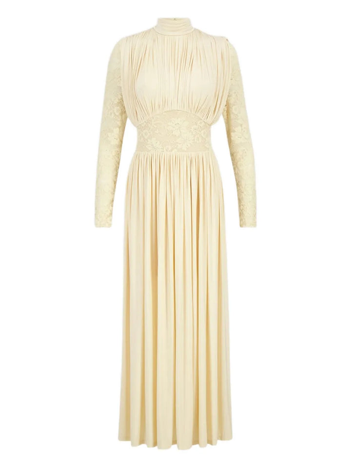 Zimmermann Rebellion Draped Maxi Dress — Cream — Size S — Front View