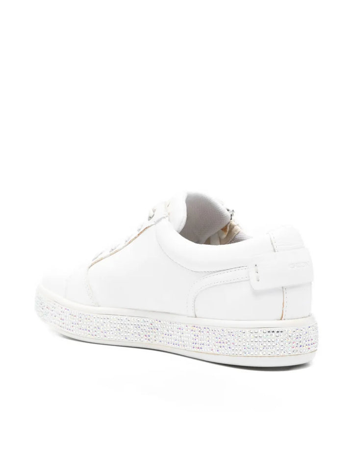 Geox Leelu Zip Embellished — White — Size US M 3.5 - US W 5 — Back View