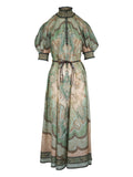Zimmermann High Neck Paisley Motif Midi Dress — Same as shown — Size S — Front View