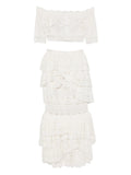 Saiid Kobeisy Lace Ruffled Dress — White — Size S — Front View