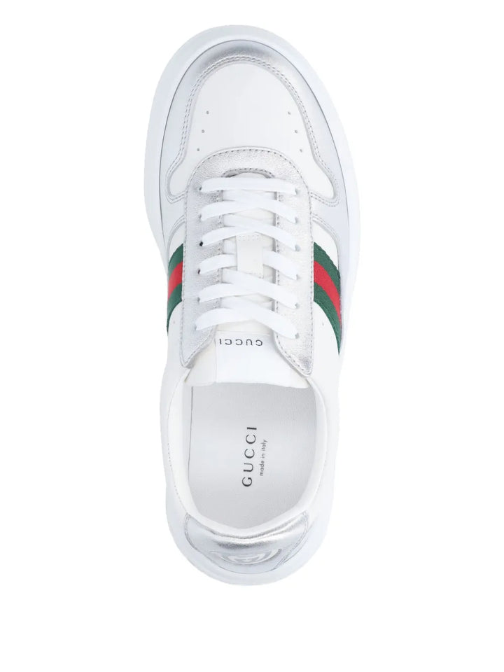 Gucci Logo-Lettering Leather — White — Size US M 3.5 - US W 5 — Back View