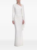 Self Portrait Draped Maxi Dress — White — Size XS — Front View