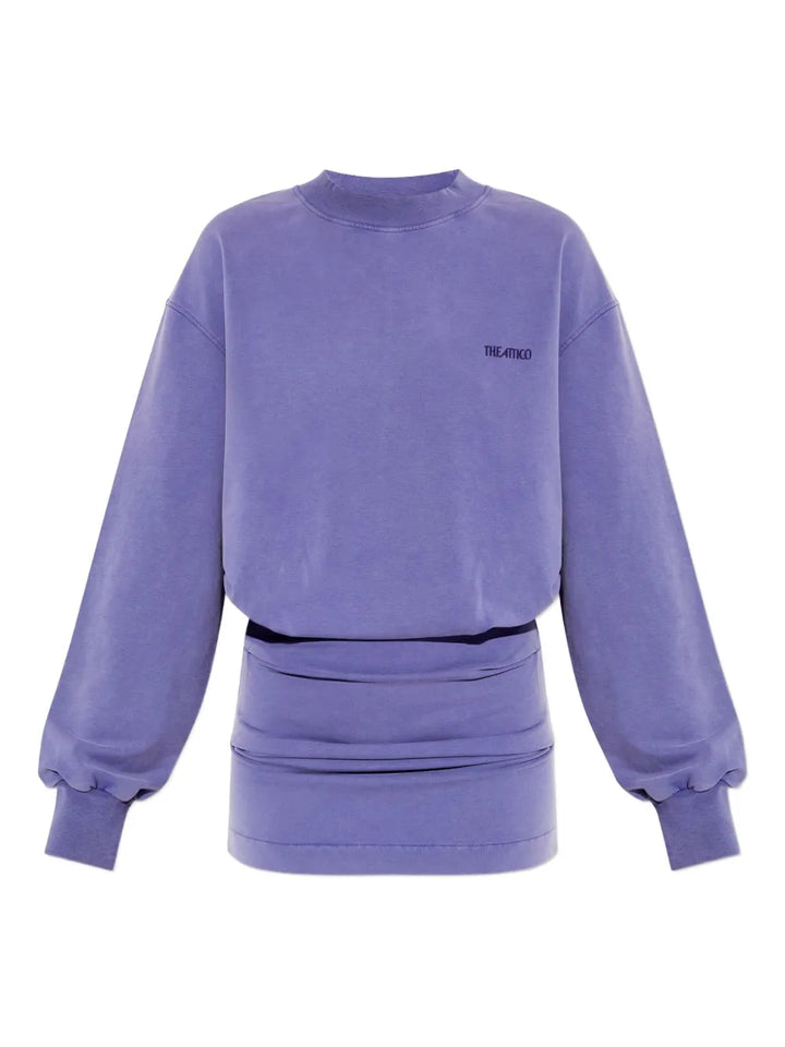 The Attico Long Sleeve Mini Dress — Red/ Purple — Size XS — Front View