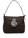 Fendi Pre Owned 2000 2010 Zucchino Canvas Double Flap Mamma Shoulder Bag — Same as shown — Size One Size — Front View