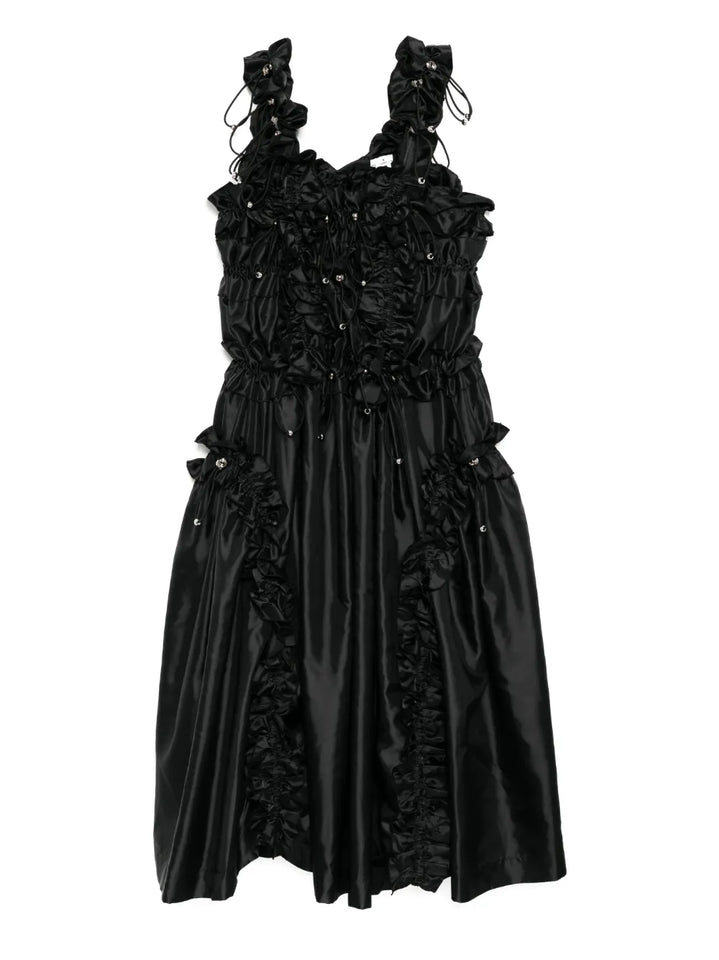 Noir Kei Ninomiya Ruffle Sleeveless Dress — Black — Size S — Front View