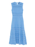 Maje Openwork Knitted Dress — Blue — Size XS — Front View