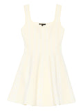 Maje Square Neck Mini Dress — Yellow — Size XS — Front View