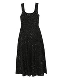 Maje Knitted Midi Dress — Black — Size M — Front View