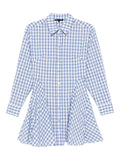 Maje Check Pattern Mini Dress — Blue/ Red — Size XS — Front View