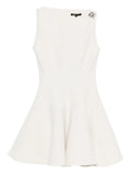 Maje Buckle Applique Cotton Dress — White — Size S — Front View