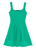 Maje Square Neck Sleeveless Mini Dress — Green — Size XS — Front View