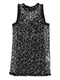 Maje Beaded Sleeveless Mini Dress — Black — Size XS — Front View