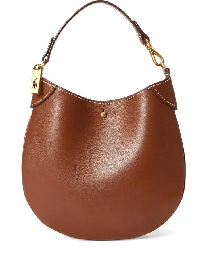 Polo Ralph Lauren Pony Plaque Leather Shoulder Bag — Same as shown — Size One Size — Front View