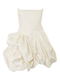 Carolina Herrera Pleated Mini Dress — White — Size XXS — Front View
