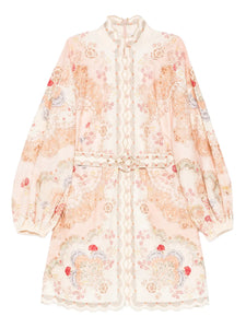 Zimmermann Daylight Floral Print Mini Dress — Beige — Size XS — Front View