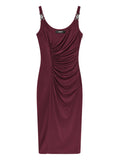Versace Medusa Hardware Midi Dress — Red — Size XS — Front View