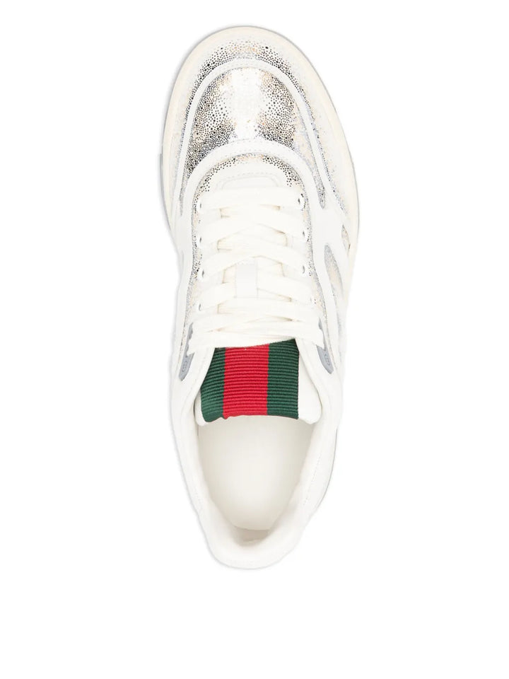 Gucci Glitter Stripe Low-Top — White — Size US M 3.5 - US W 5 — Top View