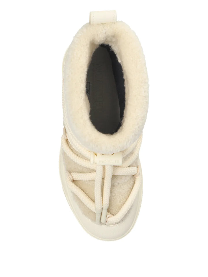 Moncler Altive Mid Drawstring-Fastening Snow Boots — Ivory — Size US M 3.5 - US W 5 — Top View