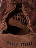 Miu Miu Plume Lace-Up Fastening — Brown — Size US M 3.5 - US W 5 — Top View