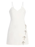 Cinq A Sept Corded Rhinestone Bow Rella Dress — Ivory — Size XS — Front View