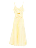 Zimmermann Tie Waist Midi Dress — Yellow — Size XS — Front View