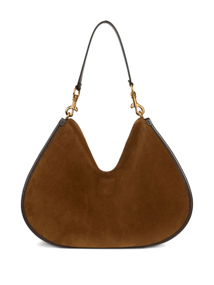 Etro Pony Embroidery Suede Maxi Shoulder Bag — Same as shown — Size One Size — Back View