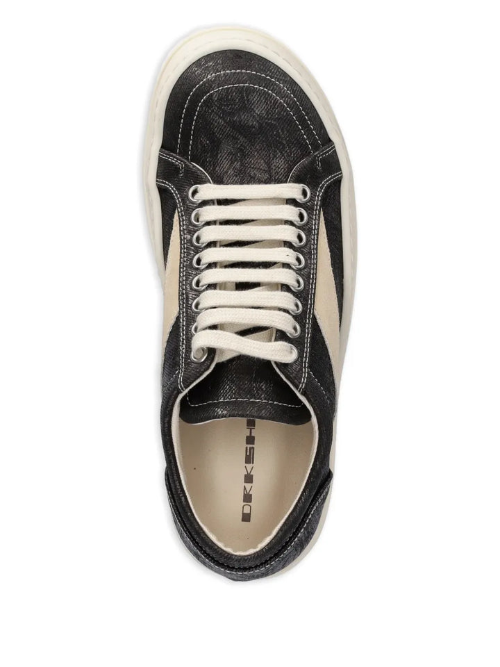 Rick Owens DRKSHDW Vintage Sneaks Metallic-Effect — Black — Size US M 3.5 - US W 5 — Top View