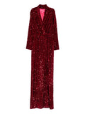 Miau By Clara Rotescu Sequin Tie Dress — Red — Size XXL — Front View