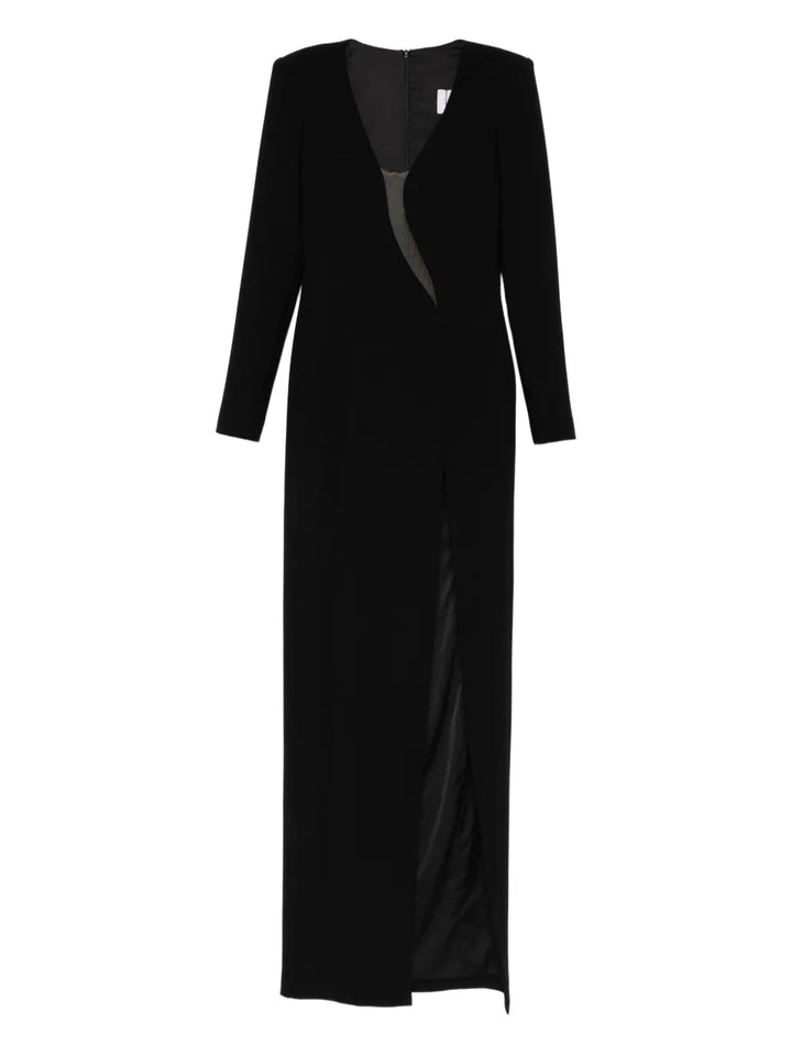 Silk Love Lace Monalisa Long Sleeve Maxi Dress — Black — Size XS — Front View